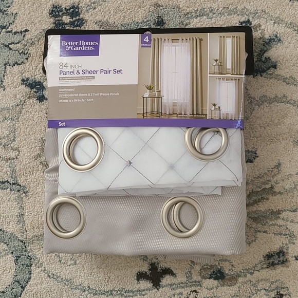 Nwt Stylish Gray 84" 4 panels. Sheer pair set